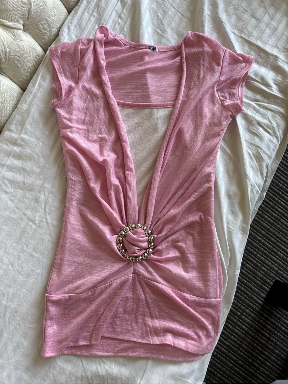 Y2K baby pink top